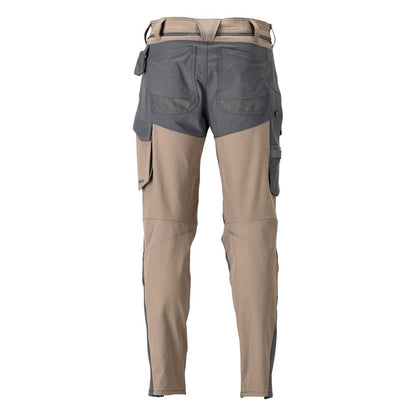 Pants with knee pockets, ULTIMATE STRETCH pants, dark sand beige/anthracite gray