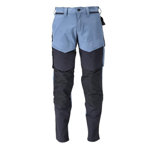 Pants with knee pockets, ULTIMATE STRETCH pants, stone blue/black-blue