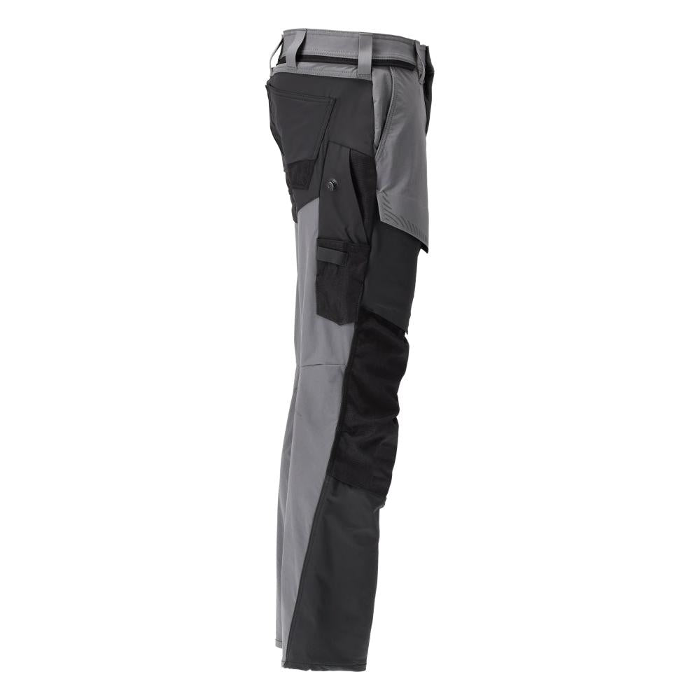 Hose mit Knietaschen, ULTIMATE STRETCH Hose, anthrazitgrau/schwarz