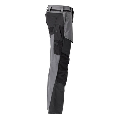 Hose mit Knietaschen, ULTIMATE STRETCH Hose, anthrazitgrau/schwarz