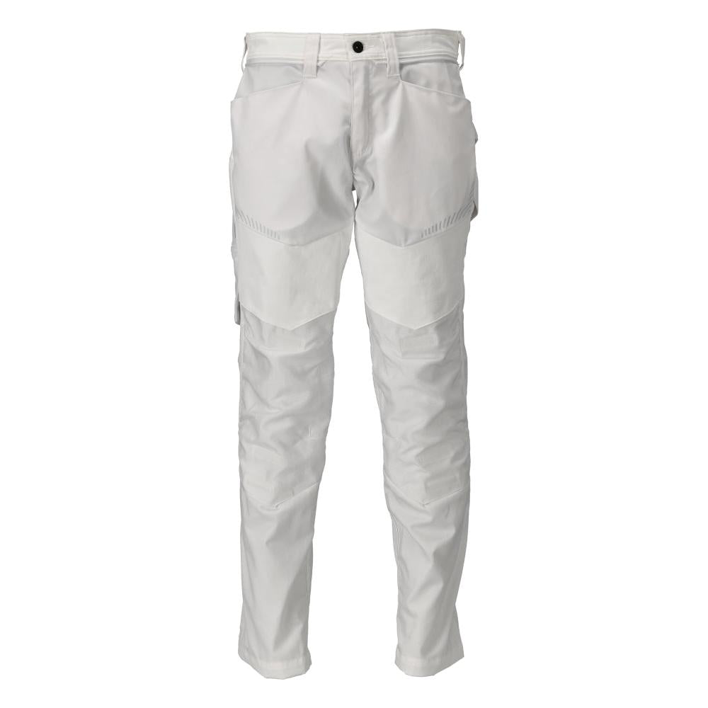 Trousers with knee pockets trousers, white