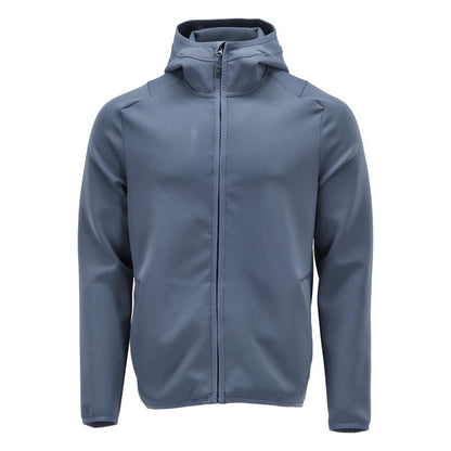 Fleecepullover, Kapuze, Reißverschluss Microfleecejacke, steinblau