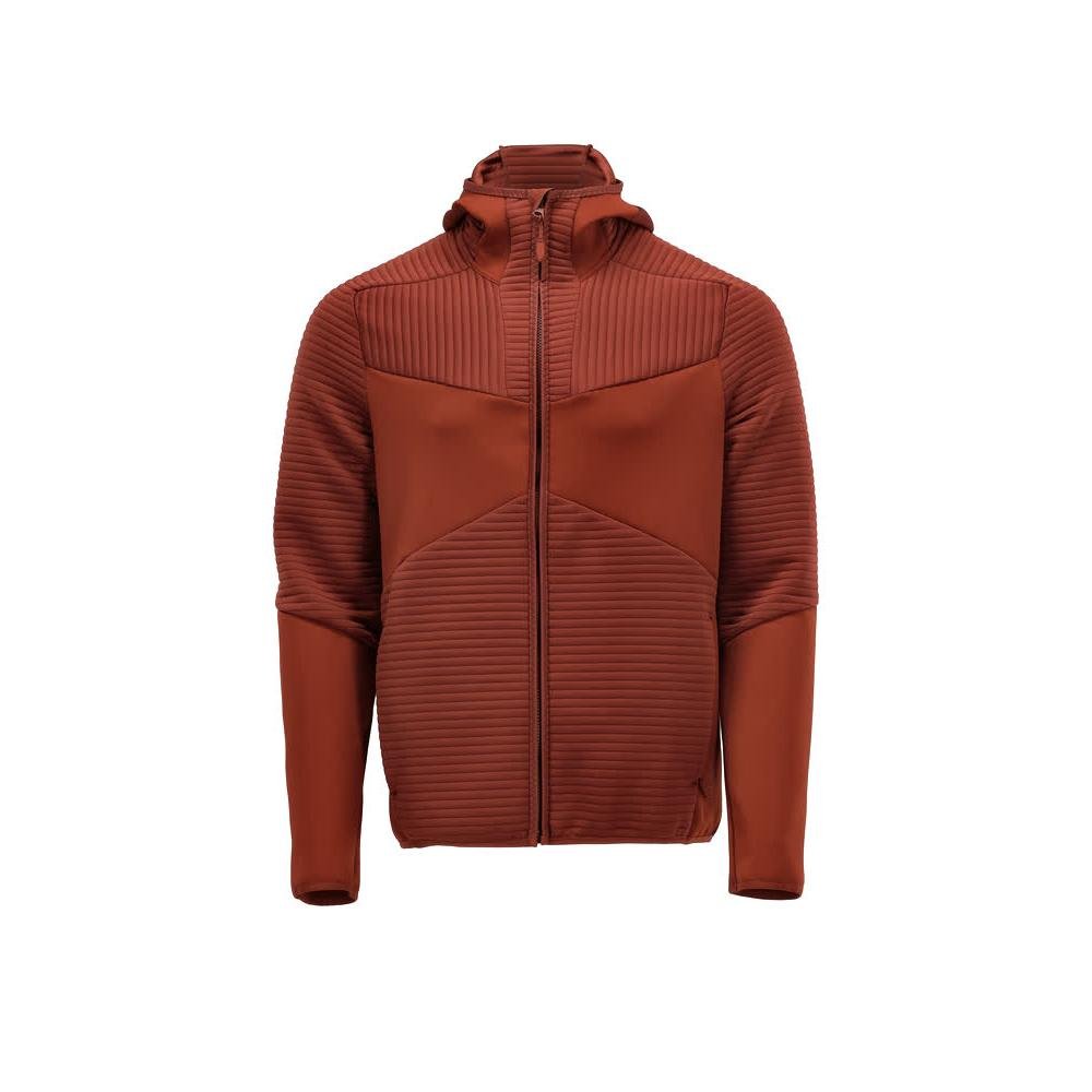 Fleecepullover, Kapuze, Reißverschluss Microfleecejacke, Herbstrot