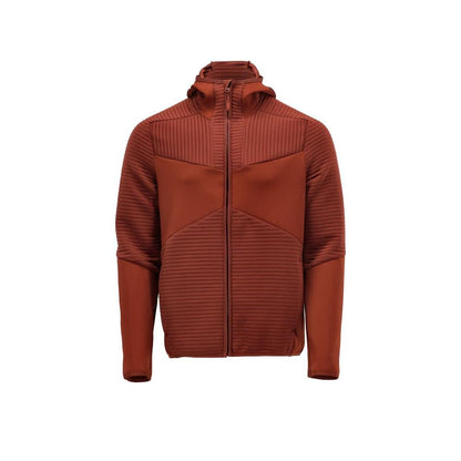Fleecepullover, Kapuze, Reißverschluss Microfleecejacke, Herbstrot
