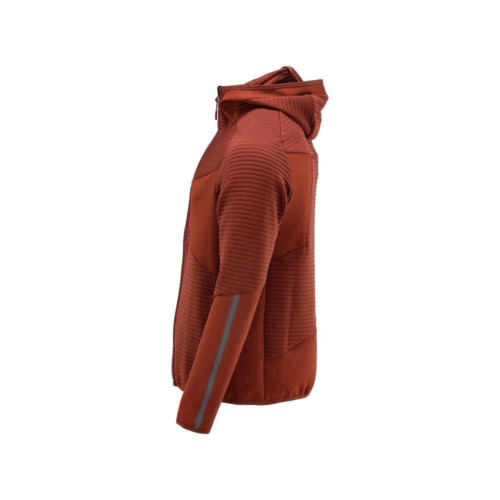 Fleecepullover, Kapuze, Reißverschluss Microfleecejacke, Herbstrot