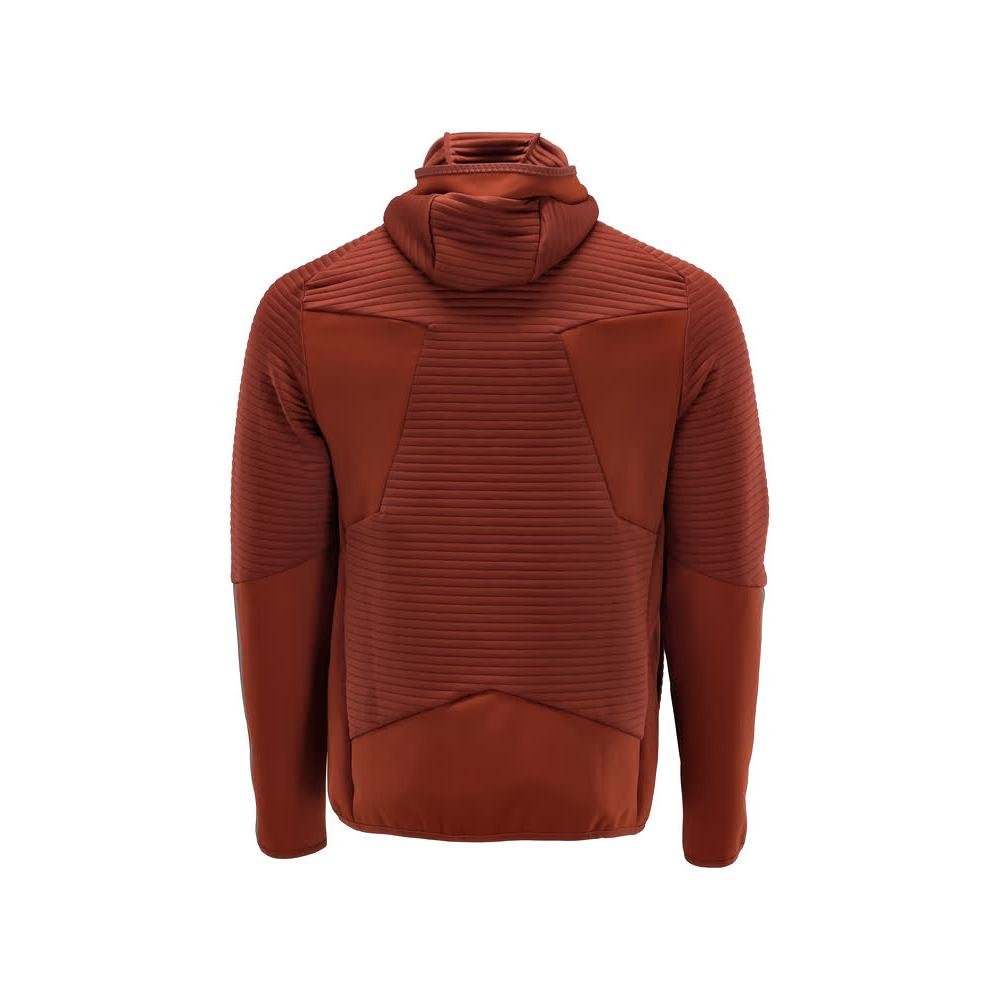 Fleecepullover, Kapuze, Reißverschluss Microfleecejacke, Herbstrot