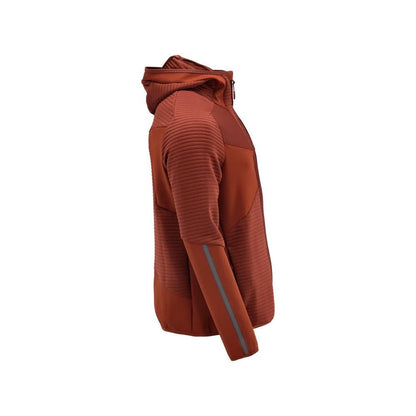 Fleecepullover, Kapuze, Reißverschluss Microfleecejacke, Herbstrot