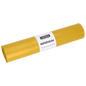 A yellow roll of DEISS 23010 garbage bags, 700x1100 mm (Type 60), pack of 25 pieces by EMIL DEISS KG (GmbH + Co.), with white label on white background.