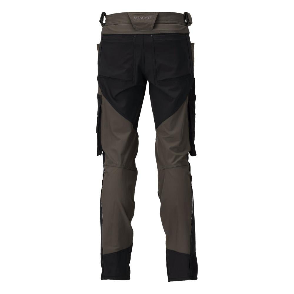 Hose mit Knietaschen, Stretch, leicht Hose, dunkelanthrazit/schwarz