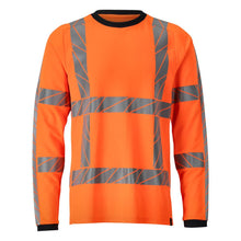 T-Shirt, Langarm, moderne Passform T-shirt, hi-vis orange