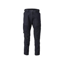 Trousers with knee pockets, women's trousers, black-blue