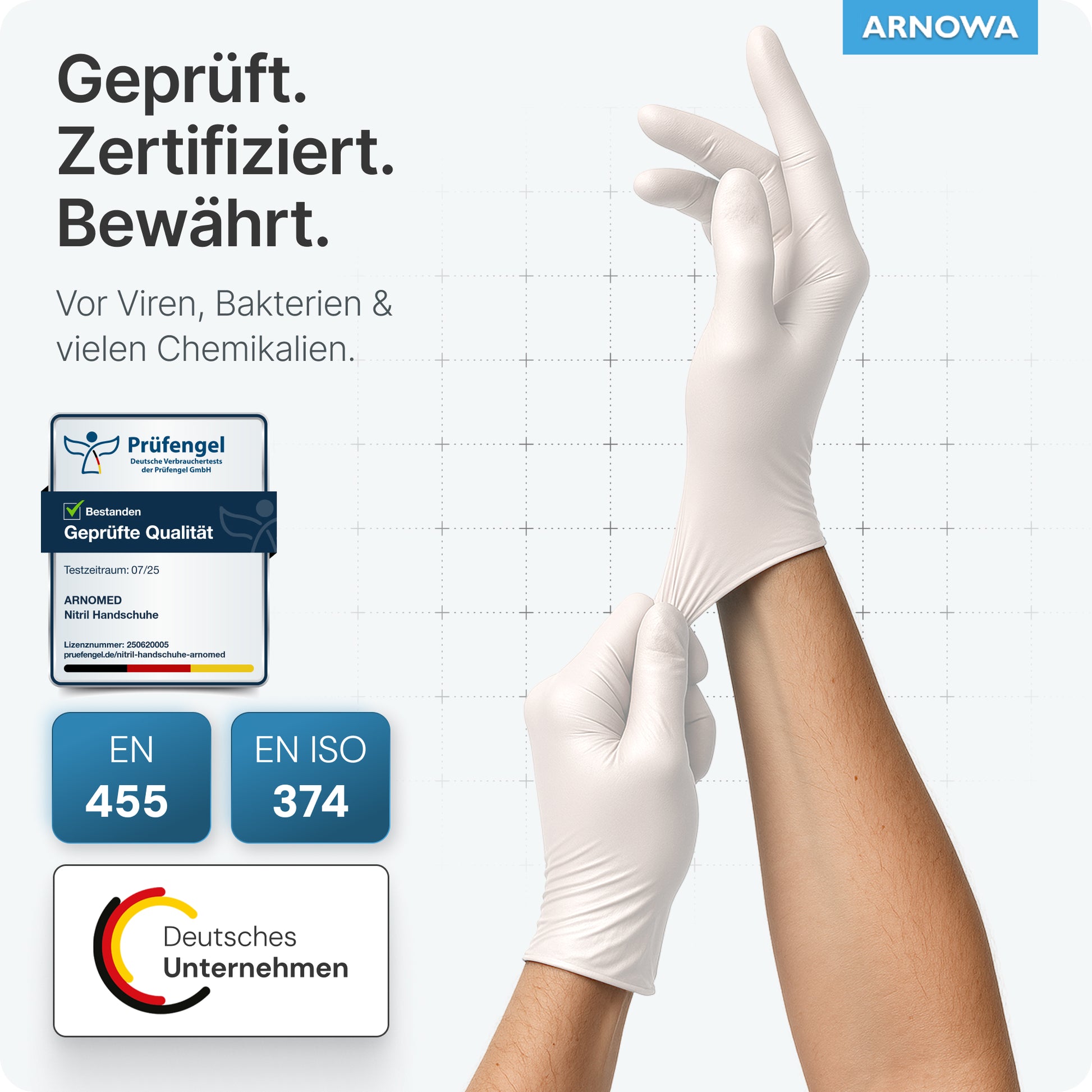 weisse nitril handschuhe ARNOMED NITRIL WHITE Reißfeste Einmalhandschuhe aus Nitril in Weiß