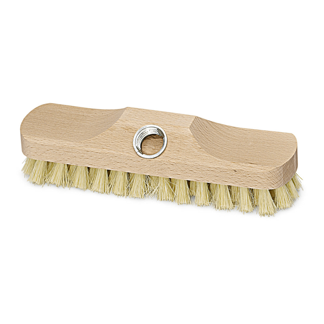 Die Nölle Profi-Bürste Schrubber Thermo-Pet (22 cm) von Nölle Profi Brush Bürsten- & Pinseltechnik e.K. ist eine hitzebeständige, mittelharte Schrubbbürste mit ergonomischem Griff und zentralem Metallloch zur Stielbefestigung.