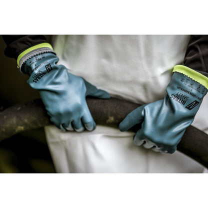 NITRAS GREEN BARRIER CUT, Chemikalienschutzhandschuhe, petrol