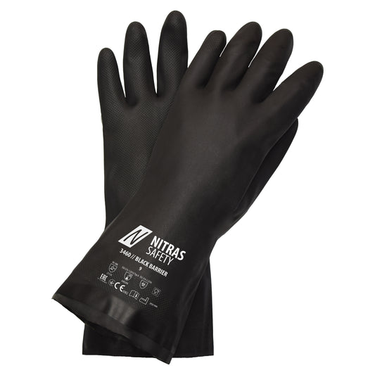 NITRAS BLACK BARRIER, Chemikalienschutzhandschuhe, schwarz