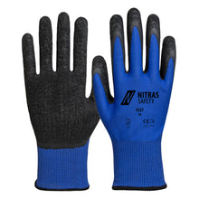 NITRAS Nylonhandschuhe, blau / schwarz