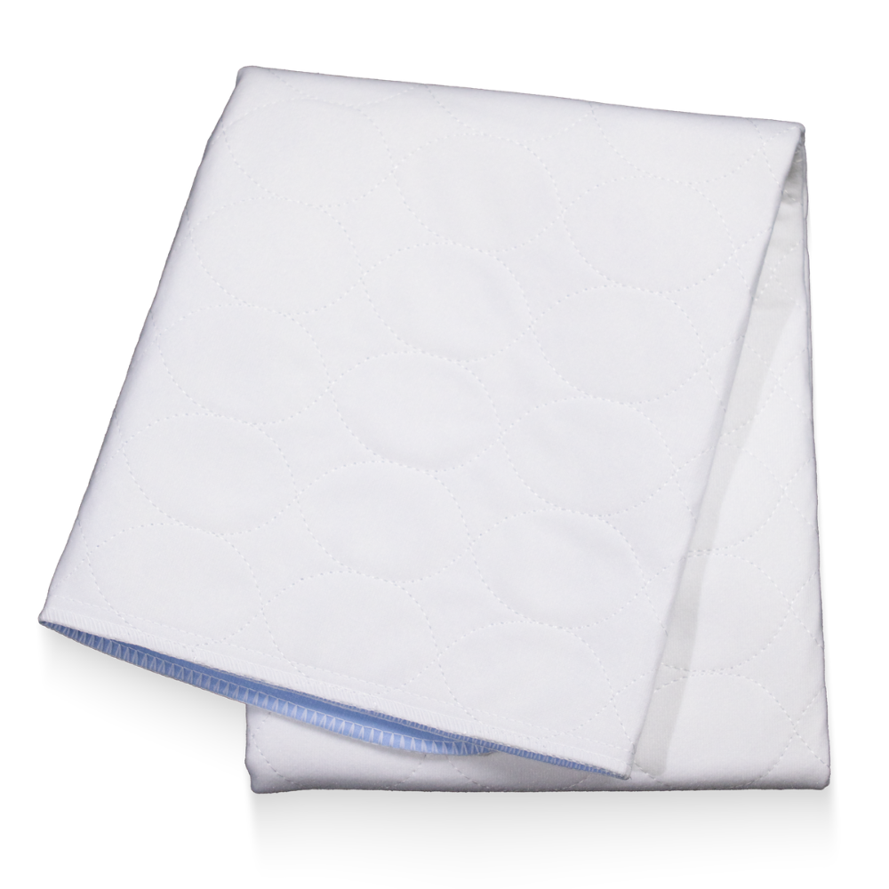 AMPri MED-COMFORT Bettschutzunterlage waschbar 75 x 90 cm, blau/weiß | Packung (1 Stück)