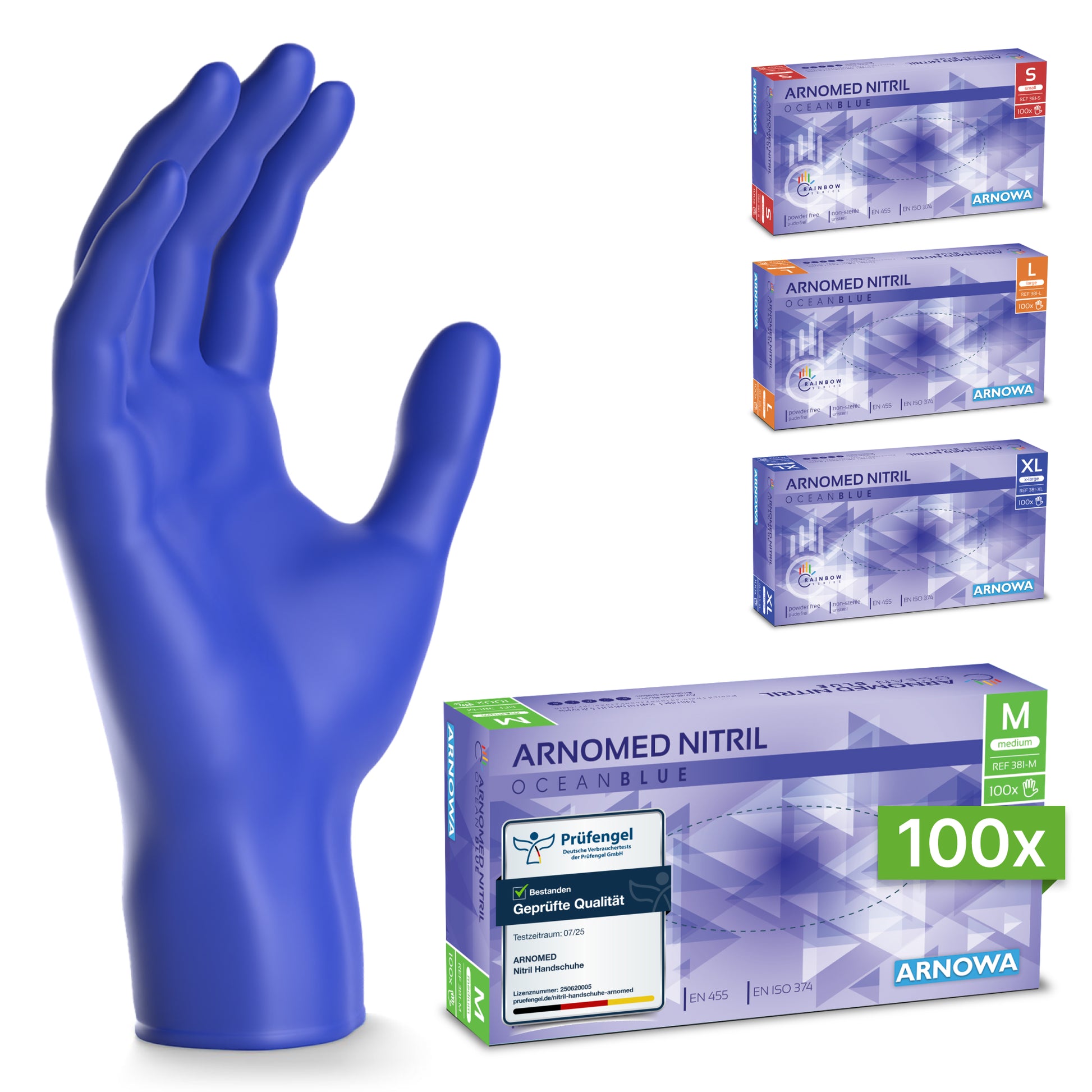 nitril handschuhe s ARNOMED NITRIL OCEAN BLUE Einmalhandschuhe aus Nitril Dunkelblau