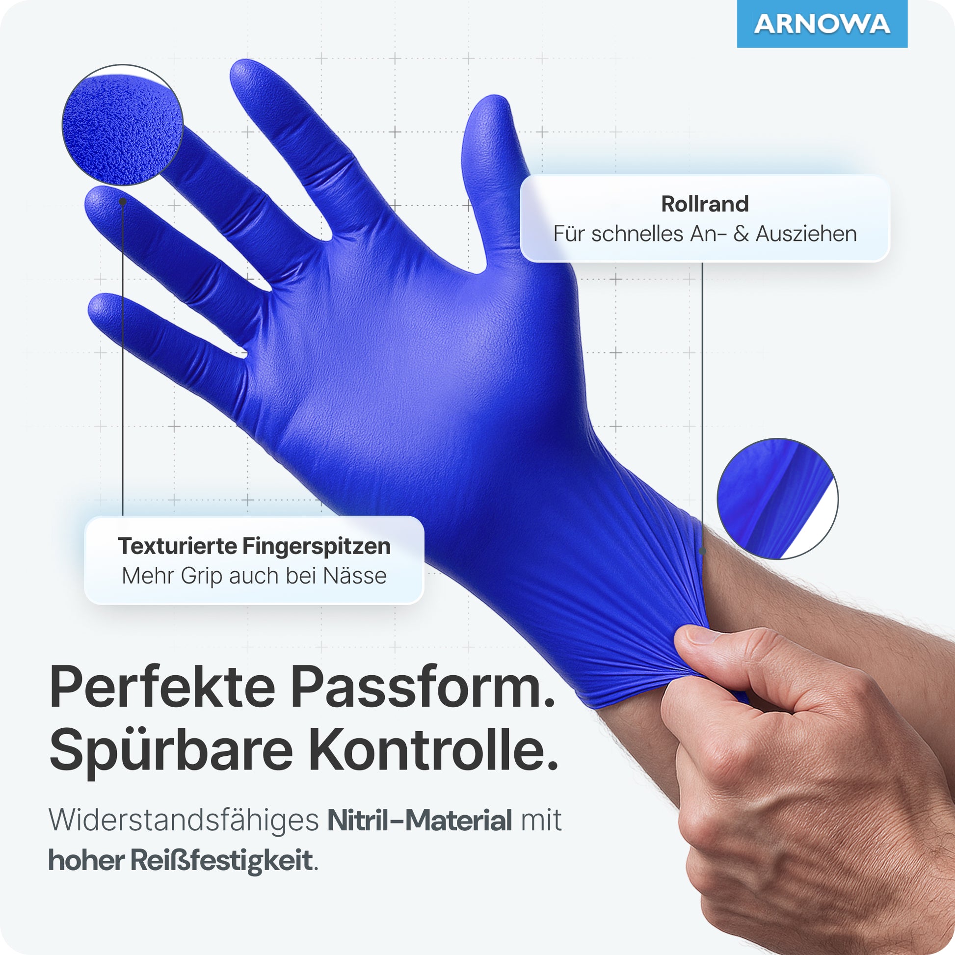 arnowa handschuhe nitril ARNOMED NITRIL OCEAN BLUE Einmalhandschuhe aus Nitril Dunkelblau