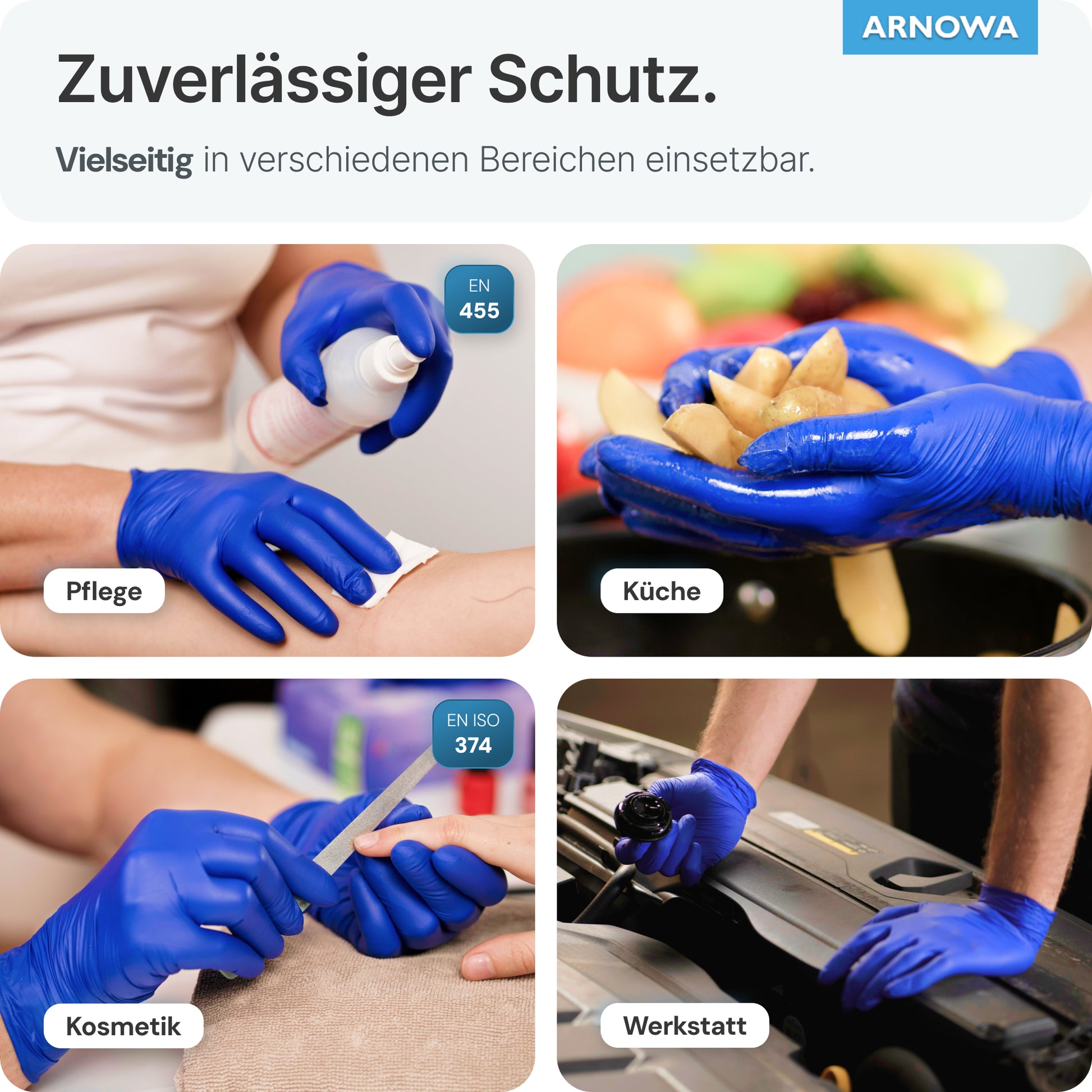 arnomed vinyl handschuhe ARNOMED NITRIL OCEAN BLUE Einmalhandschuhe aus Nitril Dunkelblau