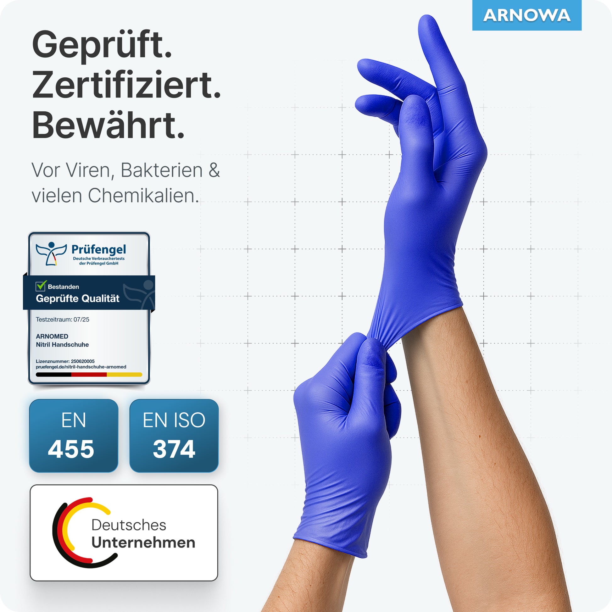 nitril handschuhe gegen viren ARNOMED NITRIL OCEAN BLUE Einmalhandschuhe aus Nitril Dunkelblau
