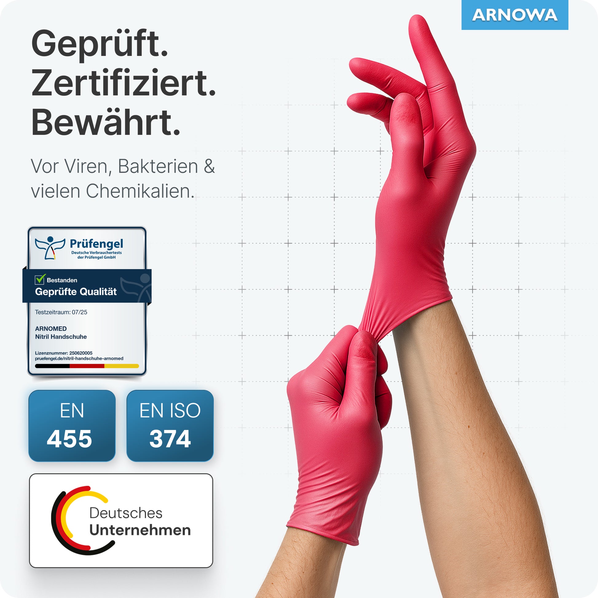arnowa handschuhe ARNOMED NITRIL LAVA RED Einmalhandschuhe aus Nitril Rot