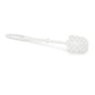 The Nölle Profi Brush toilet brush from Nölle Profi Brush Bürsten- & Pinseltechnik e.K. has a small round head with a diameter of 65 mm, is 38 cm long, and features a white plastic design with an oval hole at the end of the handle.