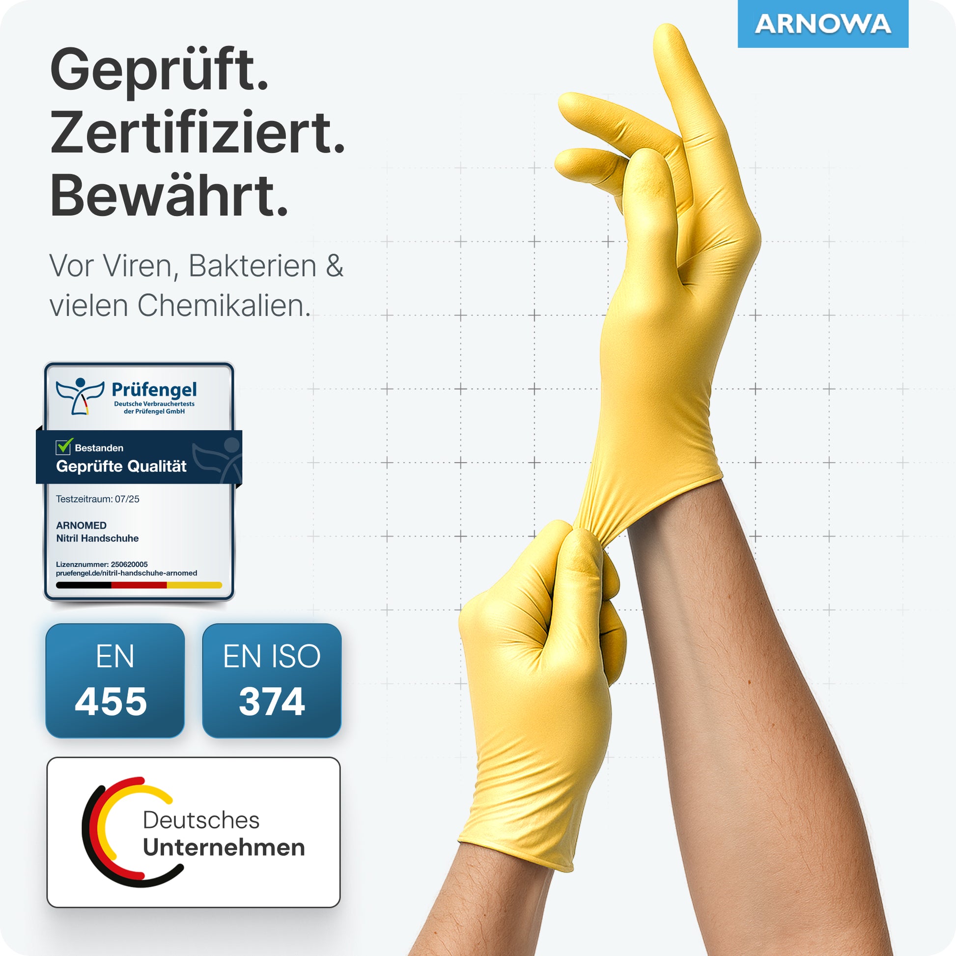 ARNOMED NITRIL SUNFLOWER YELLOW Einmalhandschuhe aus Nitril Gelb