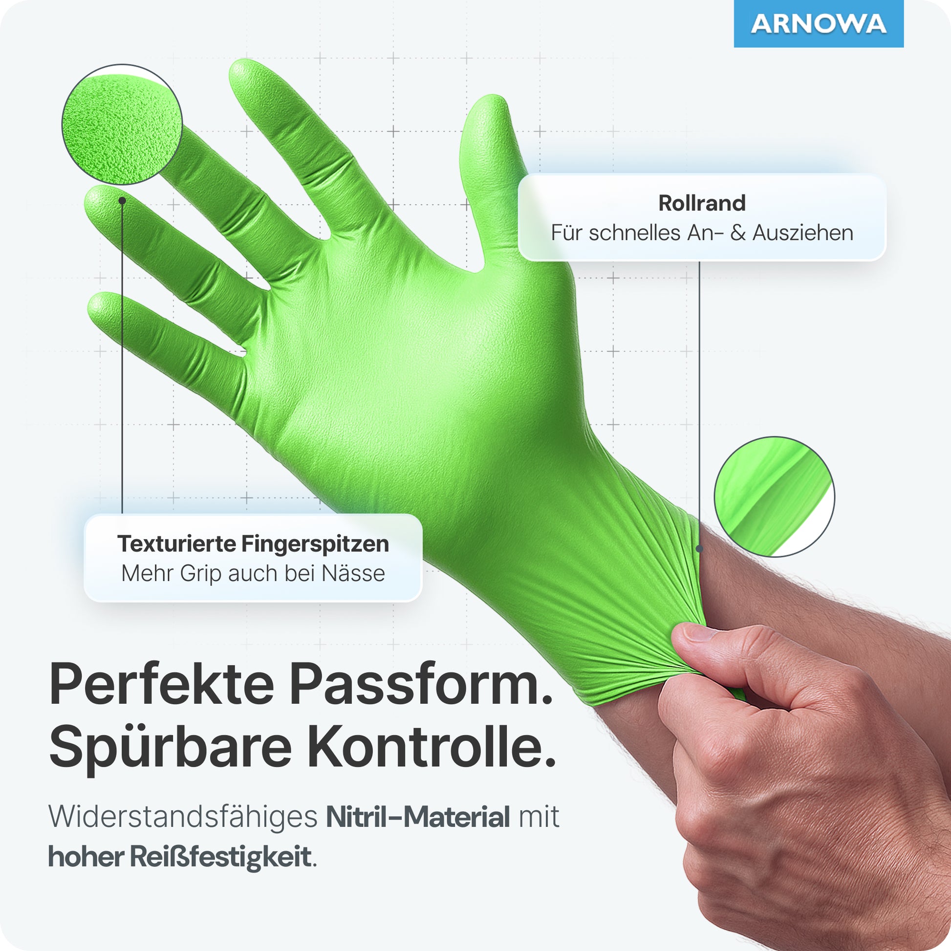 arnowa handschuhe ARNOMED NITRIL LIME GREEN Einmalhandschuhe aus Nitril Limettengrün