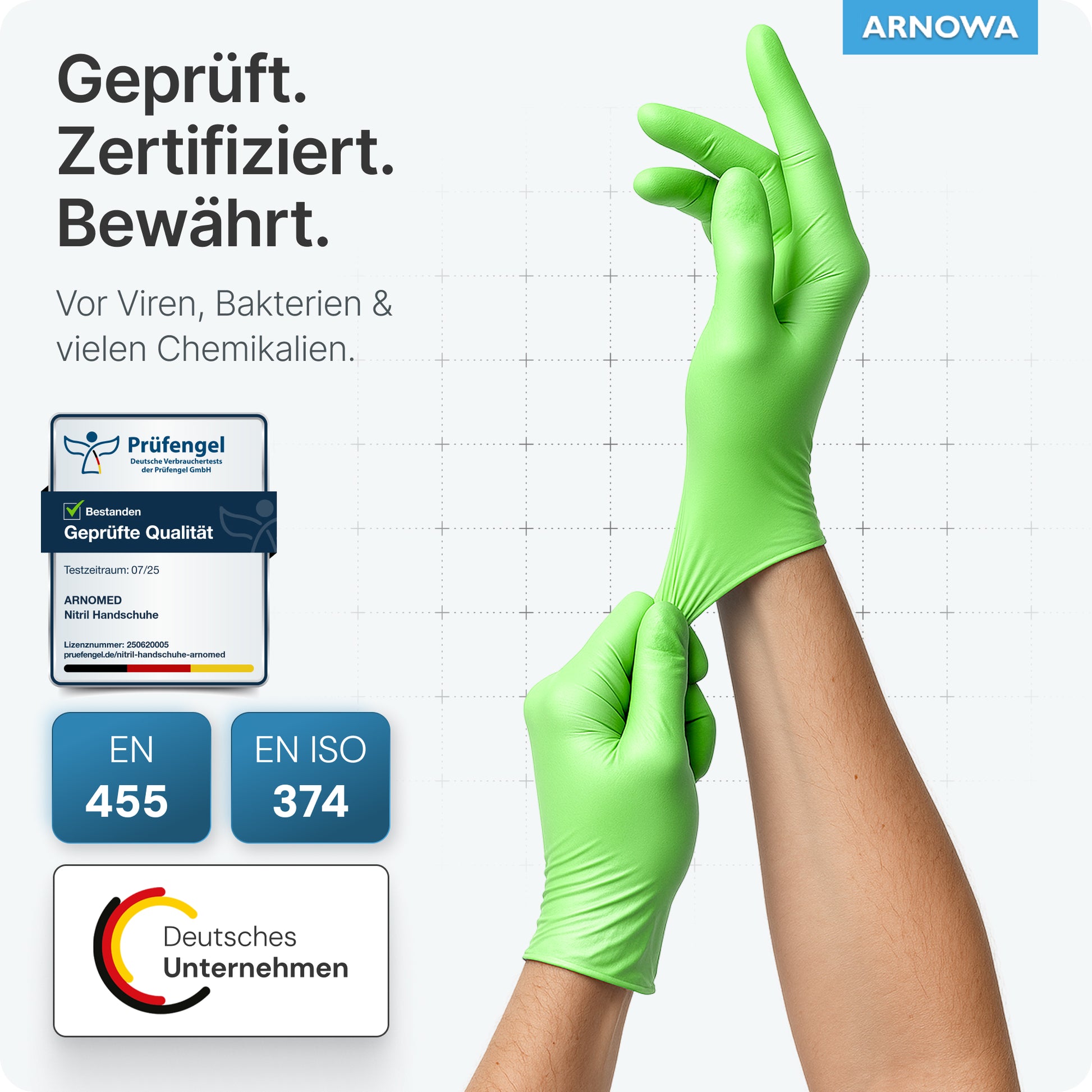 allergie nitril handschuhe ARNOMED NITRIL LIME GREEN Einmalhandschuhe aus Nitril Limettengrün