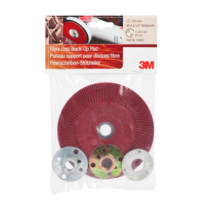 3M™ high performance backing pad ribbed, red, M14 - Very hard