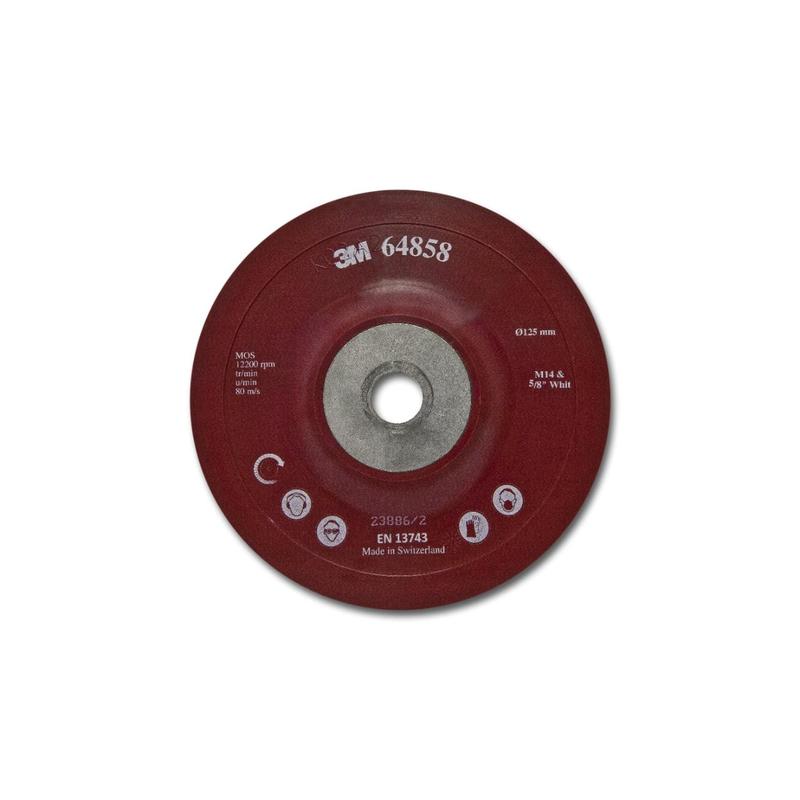 3M™ high performance backing plate flat, red, M14 - Flexible and durable