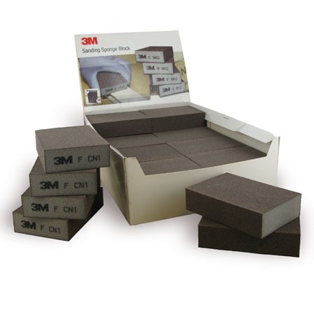 3M™ Schleifschwamm, 68 mm x 100 mm x 26 mm, A, soft, fine, vierseitig | Packung (24 Stück)