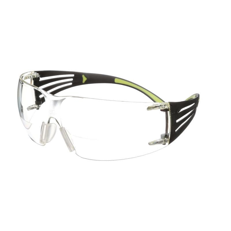 3M™ SecureFit™ 400 Reader Schutzbrille, schwarz/grüne Bügel, Antikratz-/Anti-Fog-Beschichtung, transparente Scheibe mit +2,0 Stärke, SF420AS/AF-EU, 20 pro Packung | Packung (1 Stück)