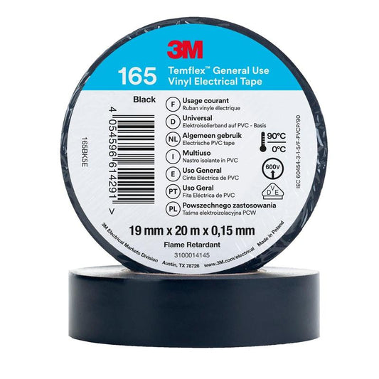 3M™ Temflex™ Vinyl-Isolierband 165, Schwarz