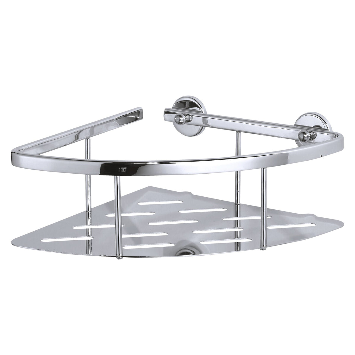 tesa ALUXX Corner Shelf for Shower, Single-Tier, Aluminum, Chrome-Plated, Adhesive Mount