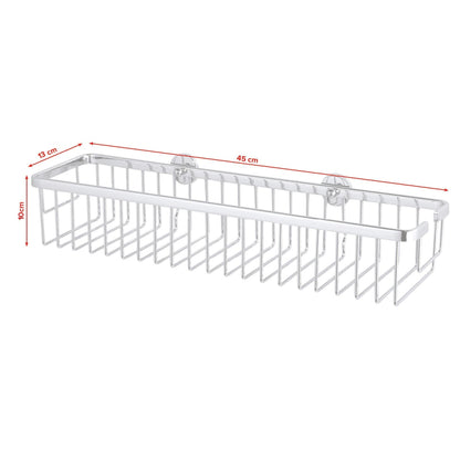 tesa ALUXX Shower Basket (No Drilling Required), 45 cm wide, includes adhesive solution – Dimensions