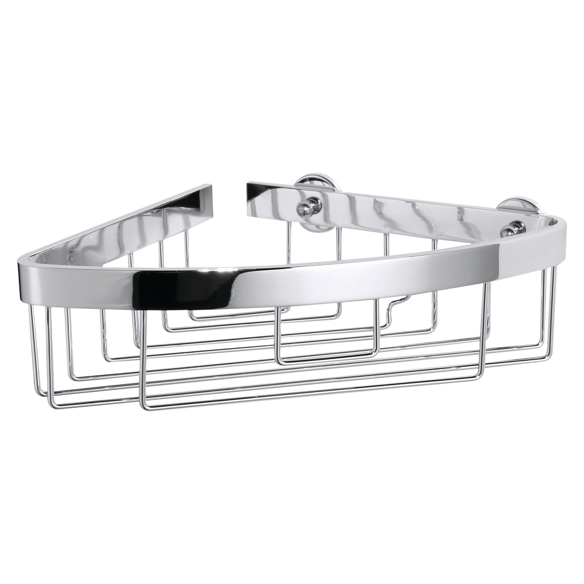tesa ALUXX Corner Shower Shelf, Single-Tier, Aluminum, Chrome-Plated, Adhesive Mount