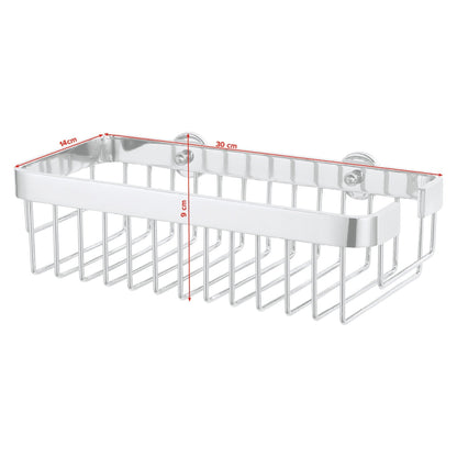tesa ALUXX Single-Tier Bathroom Shelf, Aluminum, Chrome-Plated, Includes Adhesive Solution – Dimensions