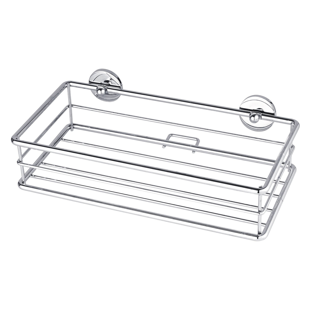 tesa BAATH Single-Tier Shower Shelf, Chrome-Plated, Includes Adhesive Solution