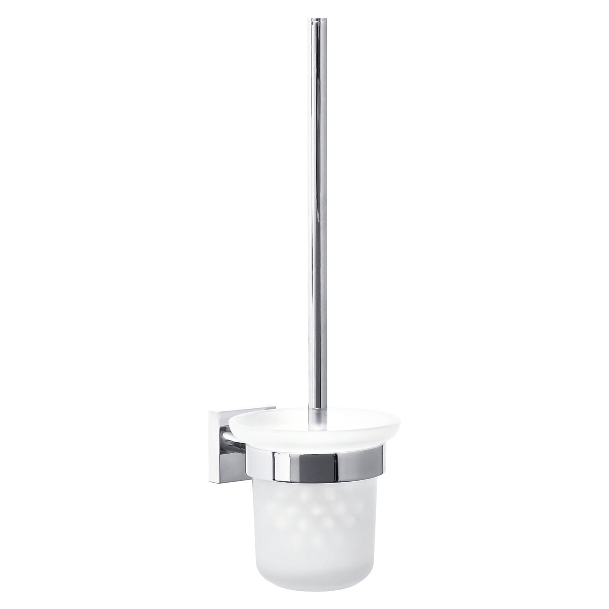tesa EKKRO Toilet Brush Set, Chrome-Plated, Includes Adhesive Solution