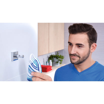 tesa EKKRO Towel Hook, Chrome-Plated, Includes Adhesive Solution – Application