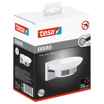 tesa EKKRO soap dish, chrome-plated metal, self-adhesive