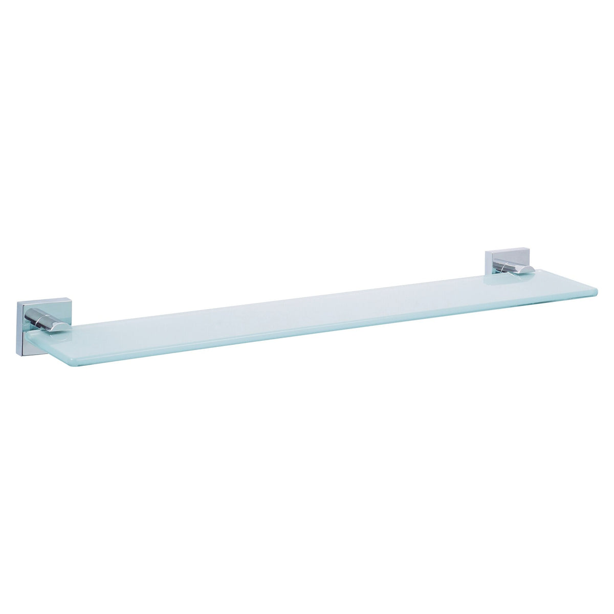tesa Ekkro Bathroom Shelf, Chrome-Plated, Satin-Finish Glass, Adhesive Mount