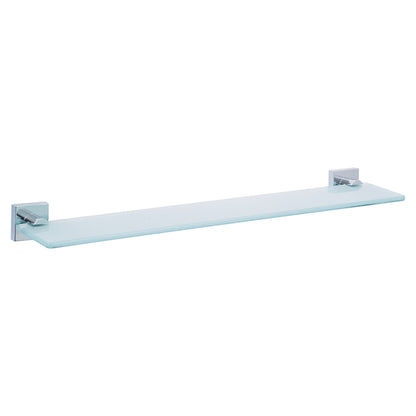 tesa Ekkro Bathroom Shelf, Chrome-Plated, Satin-Finish Glass, Adhesive Mount