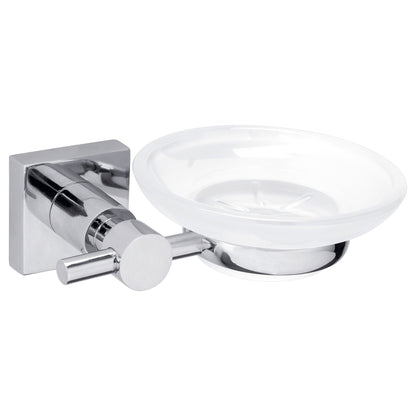 tesa Hukk Soap Dish, Wall-Mounted, Chrome-Plated, Includes Adhesive Solution