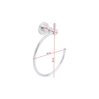 tesa Loxx Towel Ring, Chrome-Plated, Includes Adhesive Solution – Dimensions