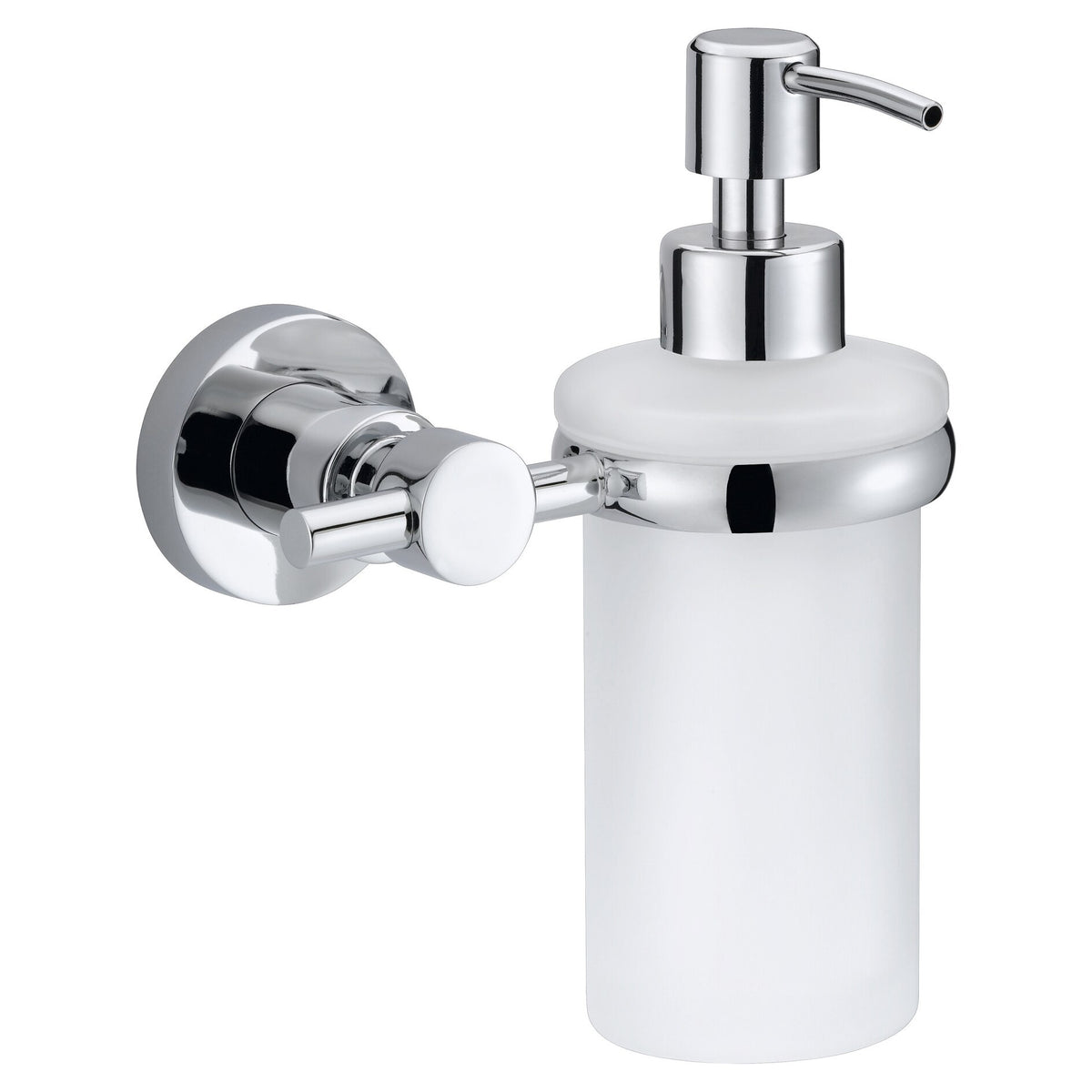 tesa Loxx Wall-Mounted Soap Dispenser, Chrome-Plated, Includes Adhesive Solution