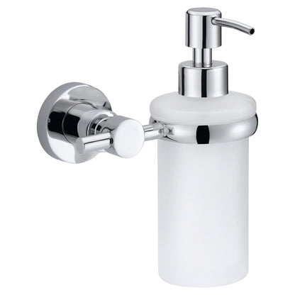tesa Loxx Wall-Mounted Soap Dispenser, Chrome-Plated, Includes Adhesive Solution