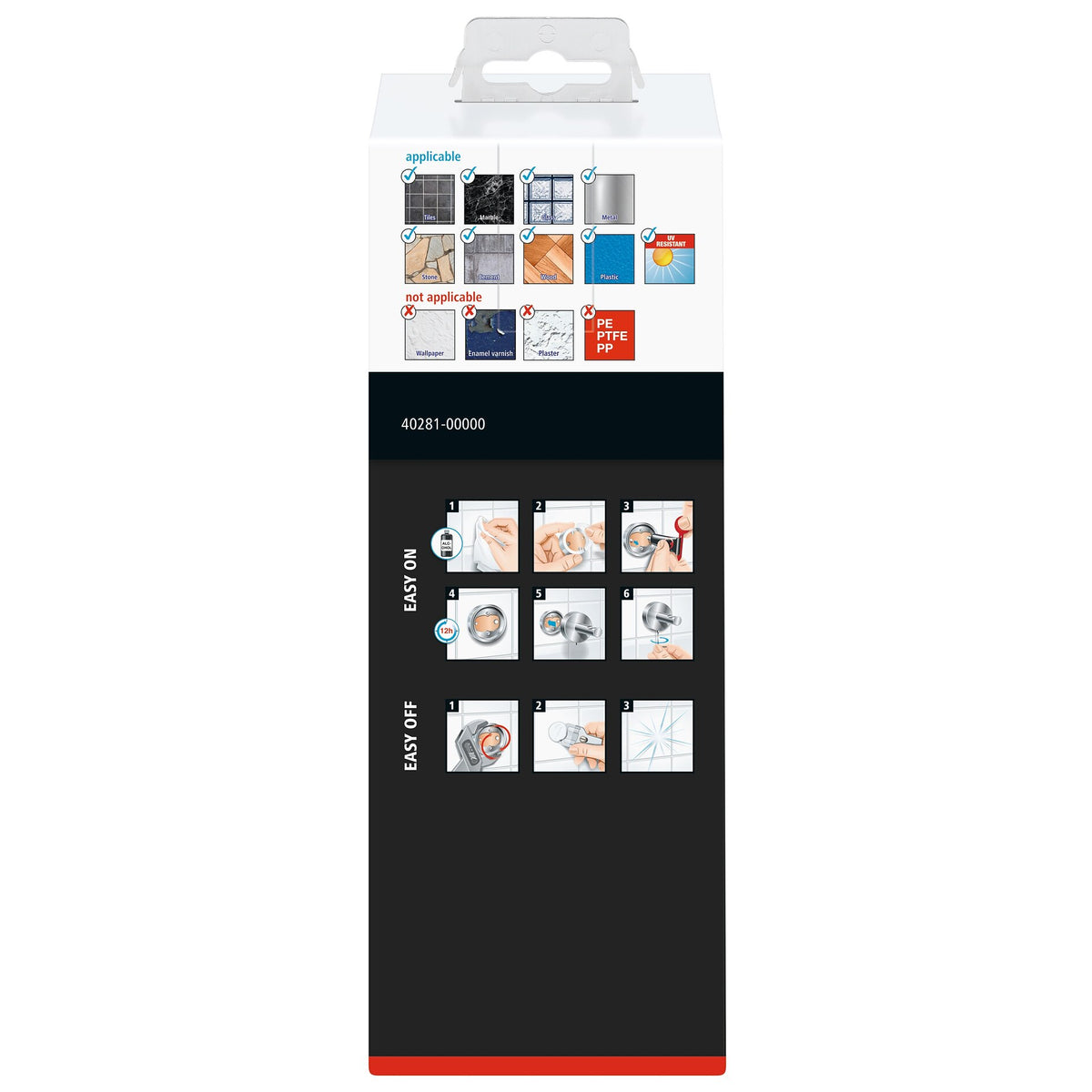 tesa Loxx Wall-Mounted Soap Dispenser, Chrome-Plated, Includes Adhesive Solution
